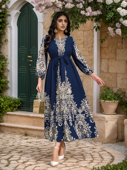 Middle East Arab Muslim Printed Dress