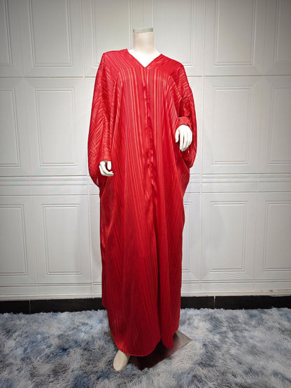 Muslim Abaya Fashion Dress Black Robe Shiny Figured Cloth Robe Two-piece Set